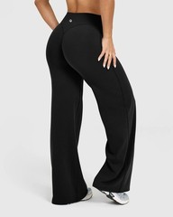 Yoga Pants Women High Waist Stretch Casual Soft Straight Leg Bottoms Black Long