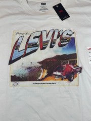 Levi’s Men’s Graphic Coastal Postcard XL White Short Sleeve Cotton Logo Tee