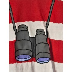 Wheres Waldo Costume T-Shirt Red White Striped Binoculars Graphic Mens Small