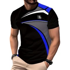 Men’s Short Sleeve Casual T-Shirt 3D Printed Polyester Moderate Elasticity