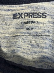 Express Baseball Shirt Mens Medium Blue Lion Ragland Sleeve
