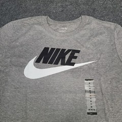 Nike Shirt Mens Medium Gray Grey Heather White Black Futura Sportswear New Tee