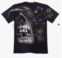 Rock eagle black Tshirt (D123) Unisex Skelet Pirate Graphic Men L, XL, XXL, XXXL