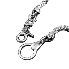 Heavy Stainless Steel Skull Curban Wallet Chain Motorcycle Biker Pants key ch…