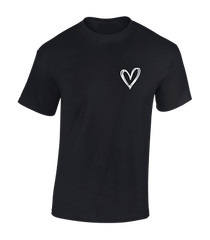 HAND DRAWN HEART LB MENS T SHIRT CUTE FASHION SUMMER LOVE DESIGN FUNNY TOP
