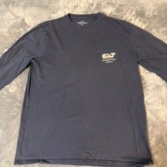 Vineyard Vines California Republic Whale Flag Pocket L/S Shirt Blue Mens Medium