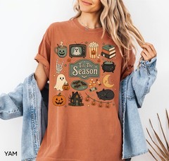 Vintage Halloween Shirt Tis The Season Cute Ghost Retro Fall Unisex Graphic Tee