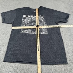 Star Wars Millennium Falcon Shirt Mens Large Gray Blueprint Graphic Tee T-Shirt
