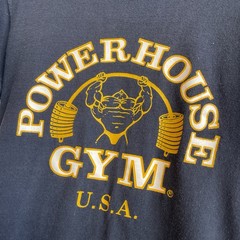 Vintage 80s Powerhouse Gym USA Double Sided Single Stitch T-shirt Size S Tag M