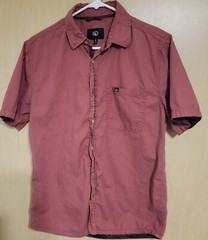 Ten Tree Mens Dark Red Button Up Shirt 100% Organic Cotton Sz Small Sustainable