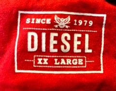 Diesel T Shirt Mens 2XL Red Cotton T-Diegor Graphic Casual Short Sleeve Pullover