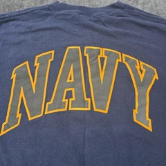 Vtg 90s Soffe’s Choice US Navy Double Sided T Shirt Medium Blue Single Stitch M