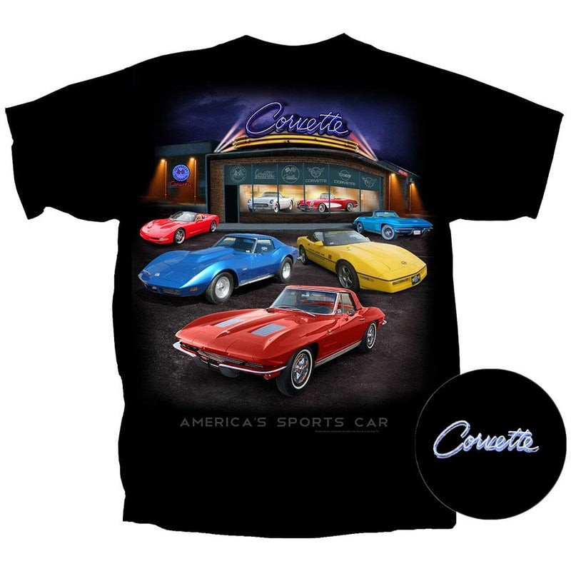 Classic Corvette C1 C5 Showroom Style Graphic Shirt Sports Car Tee