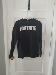 Fortnite Mens Long Sleeve T Shirt-Size M-Black White-Video Game-Solid-Graphic