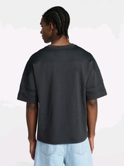 No Boundaries Men’s Gray Oversized Fit Crew Neck Short Sleeve Tee Mesh Cotton XL