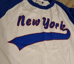 Vintage? New York Raglan Shirt Mens XL Badger Sport Blue White Jersey Y2K