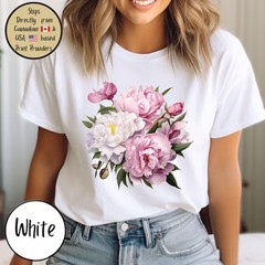 Pink Peony Lover Comfort Tee Floral Flower Gift Shirt Soft