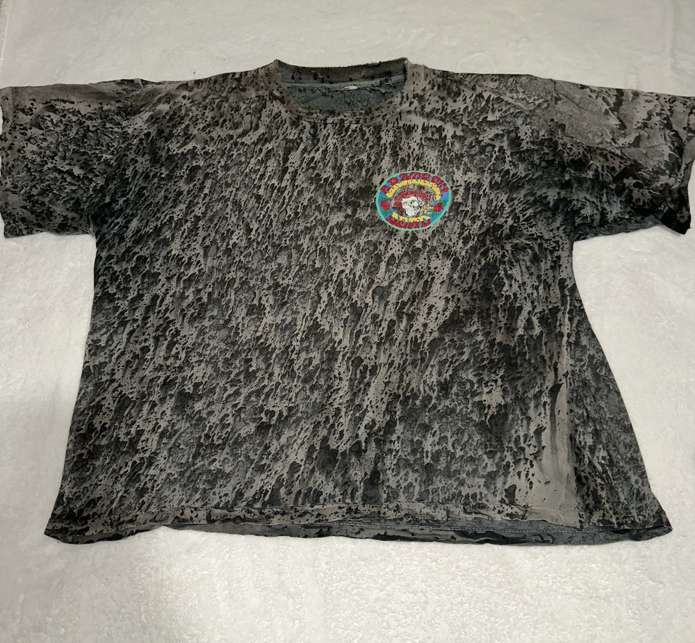 Vintage 1995 Grateful Dead Bertha T Shirt Brockum AOP Acid Wash Skull Roses
