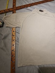 Johnston Murphy Shirt Mens XL Beige Silk Ribbed Raglan Sleeve Casual Luxury Tee