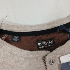 Buffalo David Bitton Henley Shirt Mens XL Milk Tan Kariver Long-Sleeve NEW