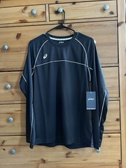 ASICS Conform Jersey Mens Top Athletic Crew Neck Comfort Technology – Black –