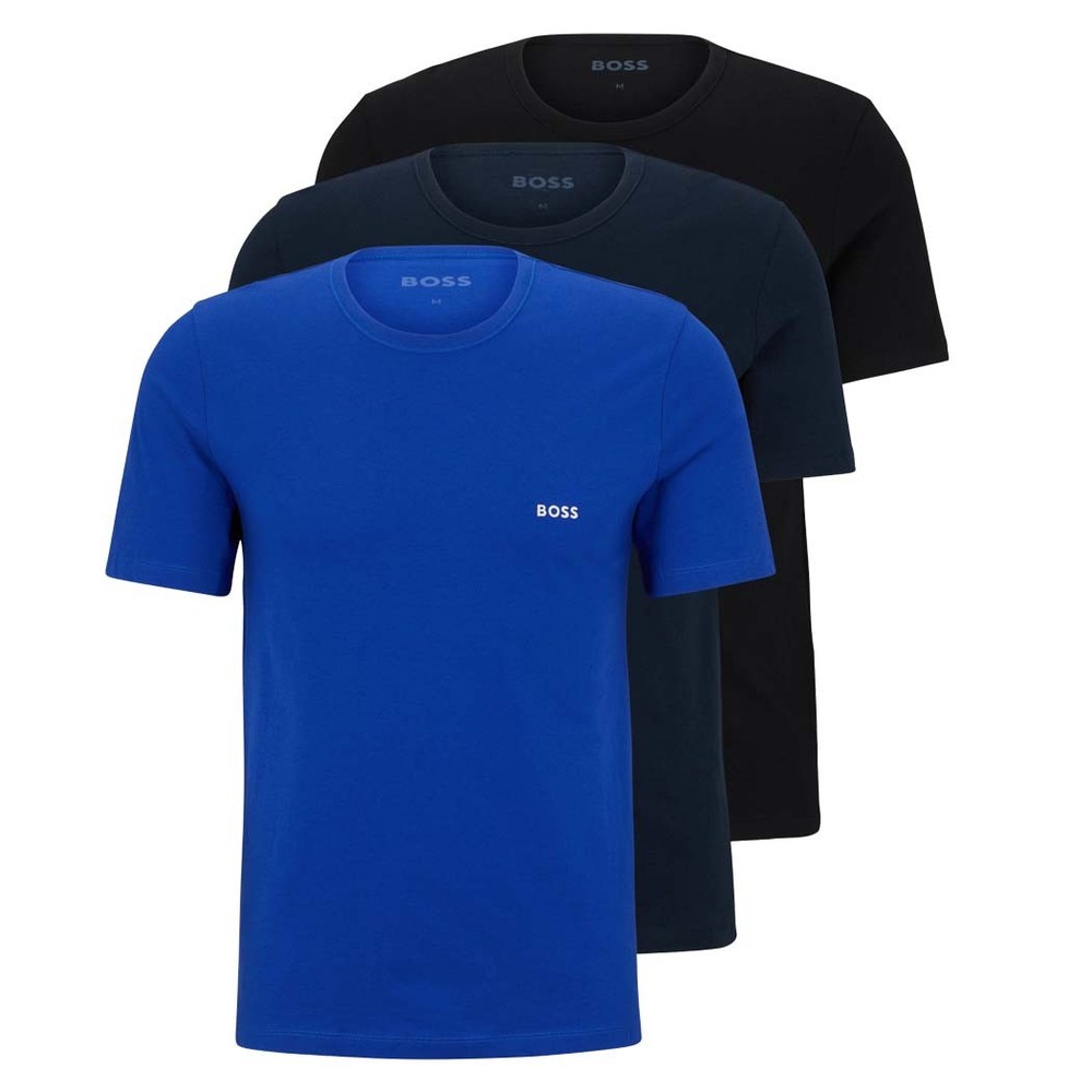 BOSS Mens T-Shirts Crew Neck Shirt Short Sleeve Choice of Colour Pure Cotton 3 Pack