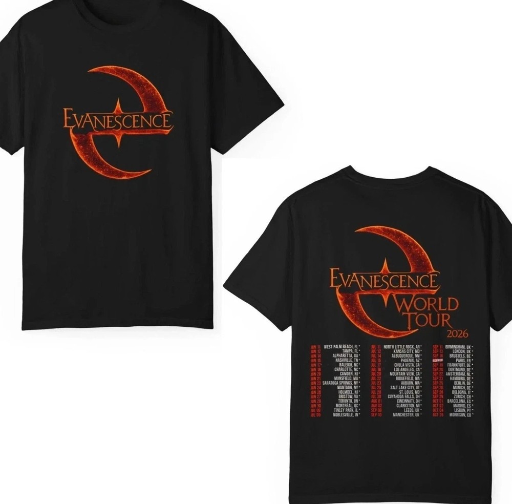 Evanescence Tour 2026 Rock Band Concert T-Shirt