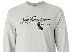 San Francisco California T-Shirt Long Sleeve Graphic Tee Unisex Apparel Custom