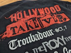 Motley Crue Hollywood Takeover Red Foil Two-Sided T-ShirtBlack Small The Roxy