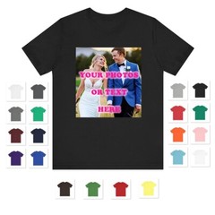 CUSTOM PRINT PICTURE PHOTO TEXT ON A T-SHIRT CUSTOMIZED TEE MEN’S BELLA + CANVAS