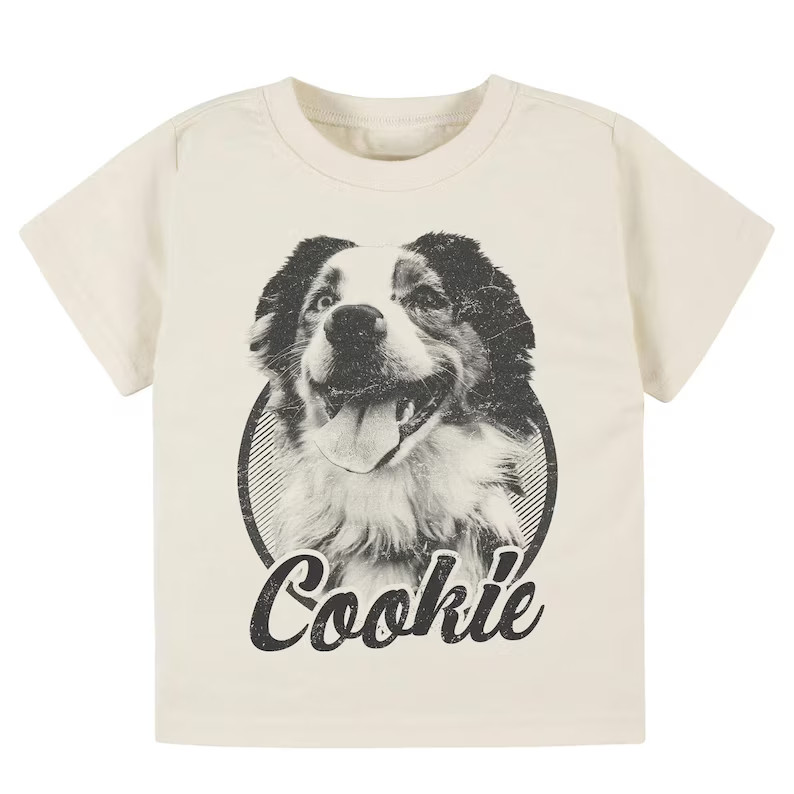 Personalized Pet Photo Comfort Tee Custom Kid Pet Portrait