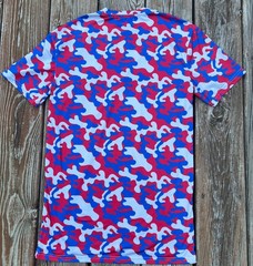 Rich Royal Adult Size Small T Shirt Red Blue Camo Pattern K-284