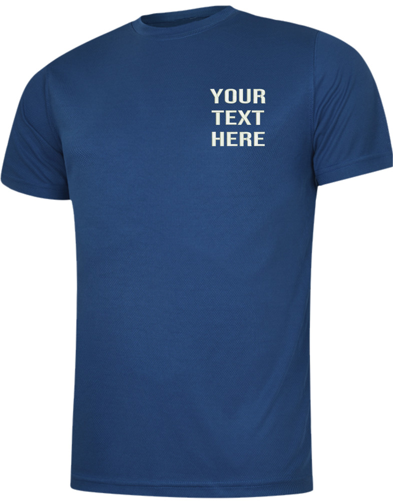Personalised Text Embroidered Uneek UC315 Men’s Ultra Cool T Shirt