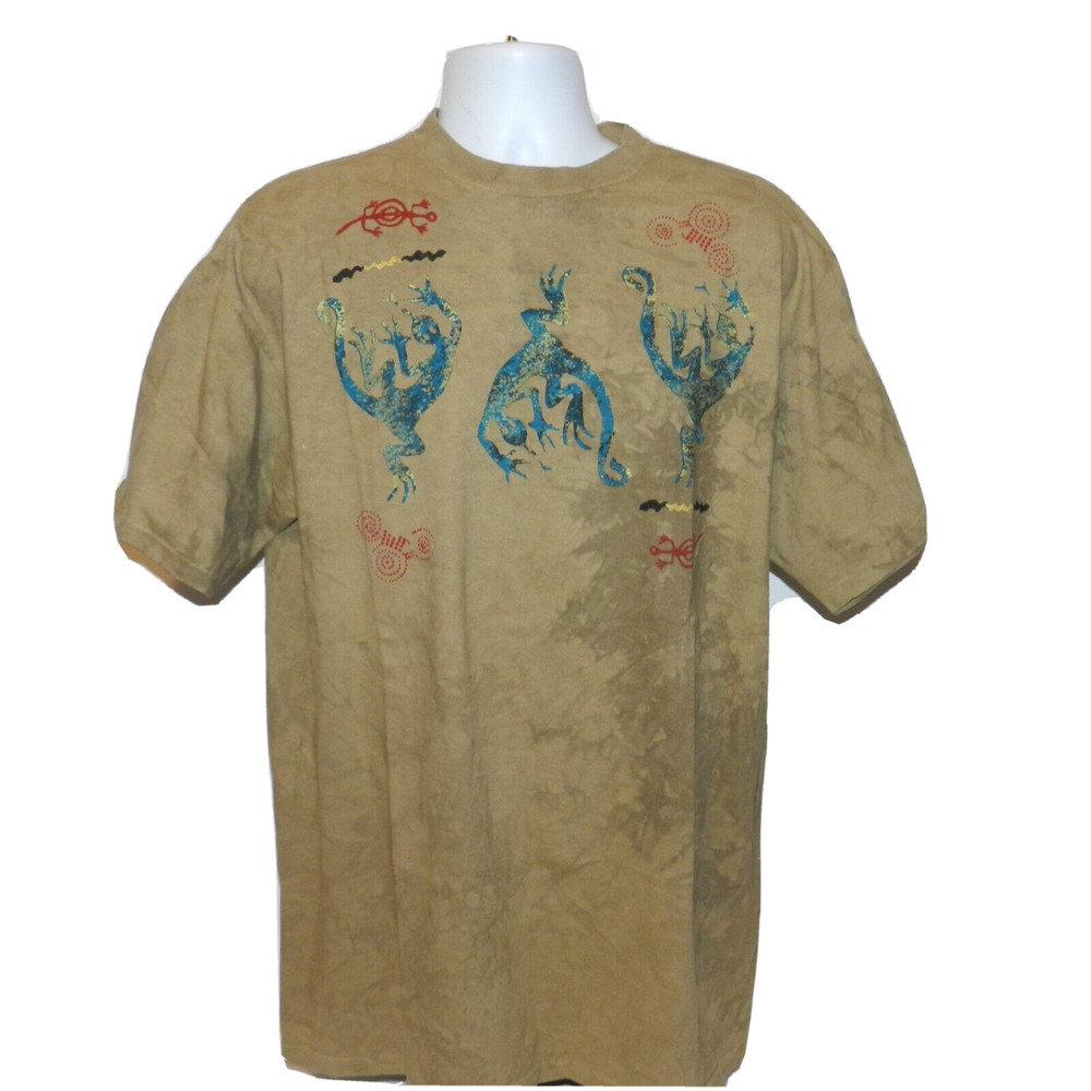 VINTAGE ANDREA BRAGG DESIGNS T-SHIRT LIZARD BROWN SIZE XL