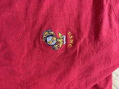 Choice Basics Men’s USMC Embroidered Red T-Shirt L Crew Neck vintage USA
