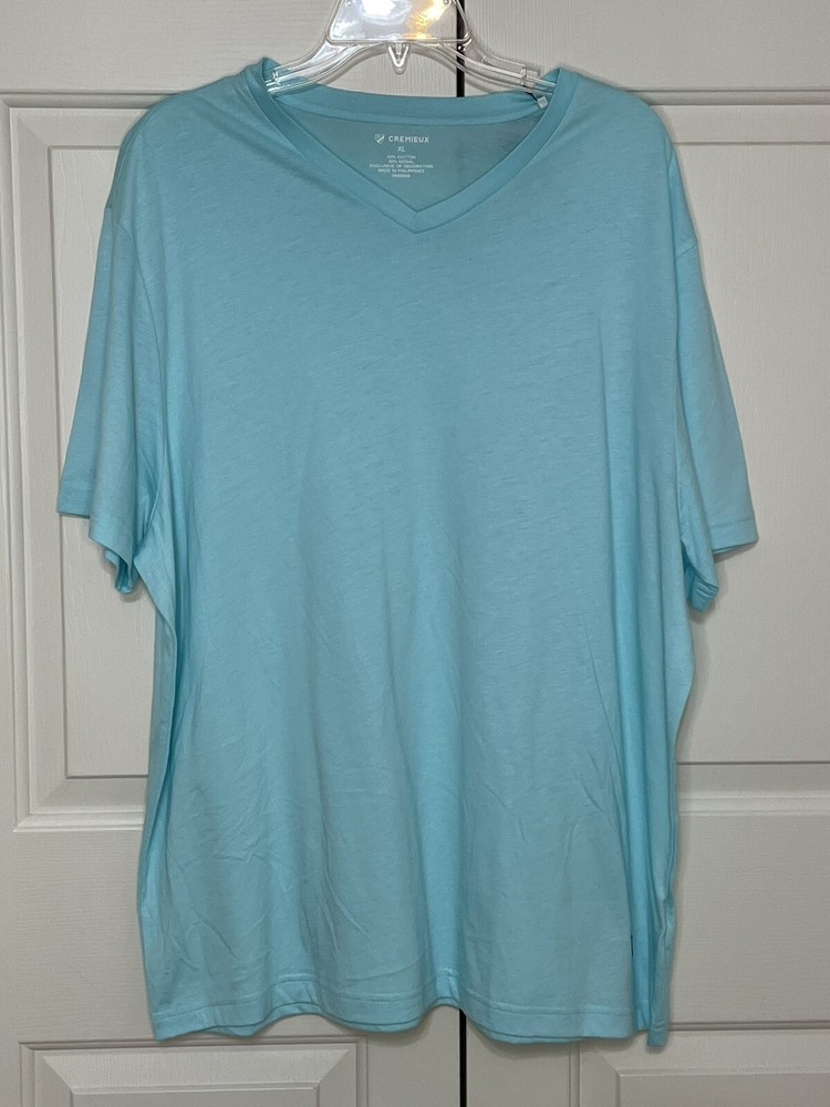 NWT Cremieux size XL blue short sleeve v-neck pullover shirt mens