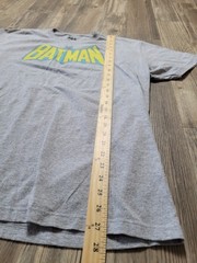 Batman T-Shirt Mens XL Gray Classic Logo DC Comics Superhero Tee Retro