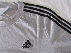 Adidas Essentials 3-Stripes T-Shirt Men’s size M Gray Crew-Neck Short Sleeve NEW