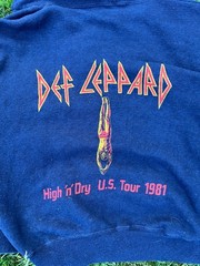 Def Leppard Original Vintage 1981 Tour Hooded Sweatshirt Broken Zipper