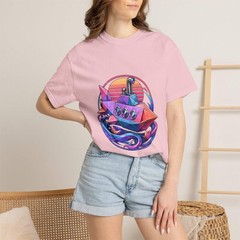 Vaporwave Origami Submarine T-Shirt Graphic