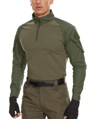 Men’s Hiking T-Shirts Tactical 1/4 Zip Casual Shirts Long Sleeve Field Work Tops