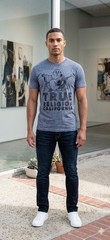 $89 TRUE RELIGION Indigo CALIFORNIA BUDDHA Short Sleeve Graphic T-shirt NWT