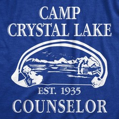 Mens Camp Crystal Lake T shirt Funny Graphic Camping Vintage Adult Novelty Tees