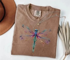 Boho Dragonfly Shirt Watercolor Nature Graphic Tee Artistic Aesthetic Gift