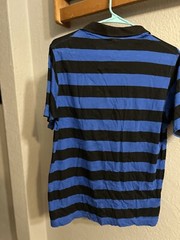 Vintage Lacoste 1/4 Button Polo Shirt Size 4 Blue Striped Mens