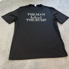 Sports -Tek Men’s Funny T-Shirts Large The Man Behind the Bump Dad Pregnancy