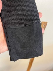 Neutral Waffle Knit Henley Black L Y2K Retro Minimalist Western Preppy Classic