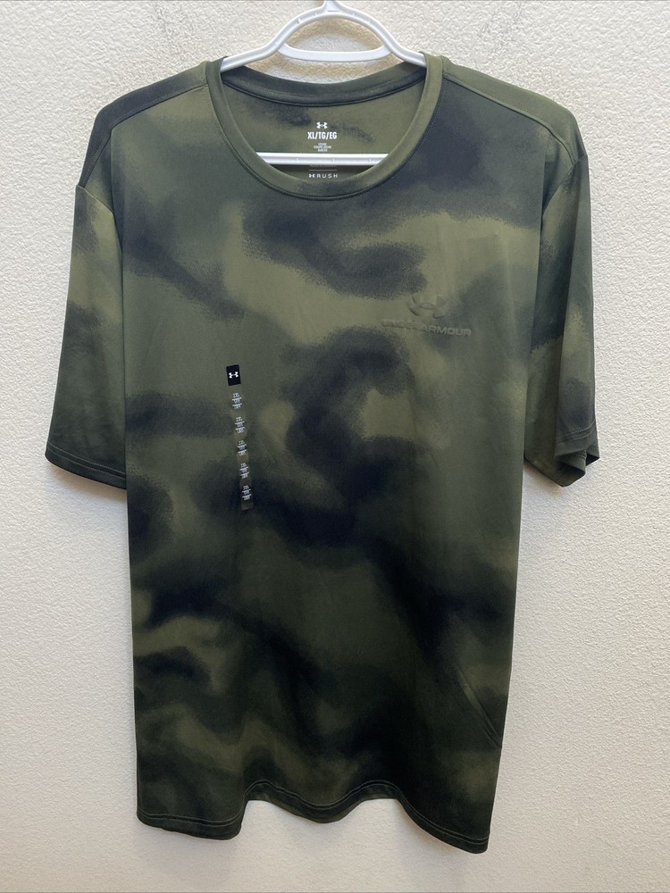 NEW Under Armour Rush Men’s XL Green Vanish Energy Printed SS Loose Fit T-Shirt