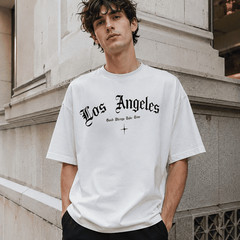 Los Angeles Gothic Letter T-Shirt Old English Streetwear Casual Tee