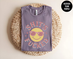 Funny Smiley Face T Shirt Sarcastic Graphic Tee Retro Aesthetic Top Adult Humor